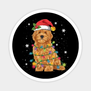 Goldendoodle Christmas Santa Hat Magnet